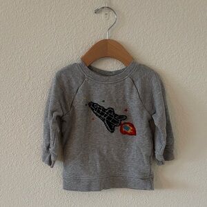 Hanna Andersson Gray Terry Sweatshirt with Rocket Design Size 2T
